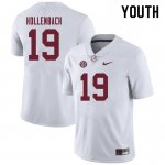 NCAA Youth Alabama Crimson Tide #19 Stone Hollenbach Stitched College 2019 Nike Authentic White Football Jersey CN17E01MO